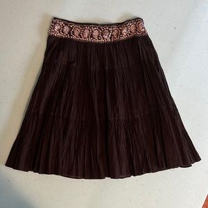 BCBG black skirt with paisley sequined waistline
